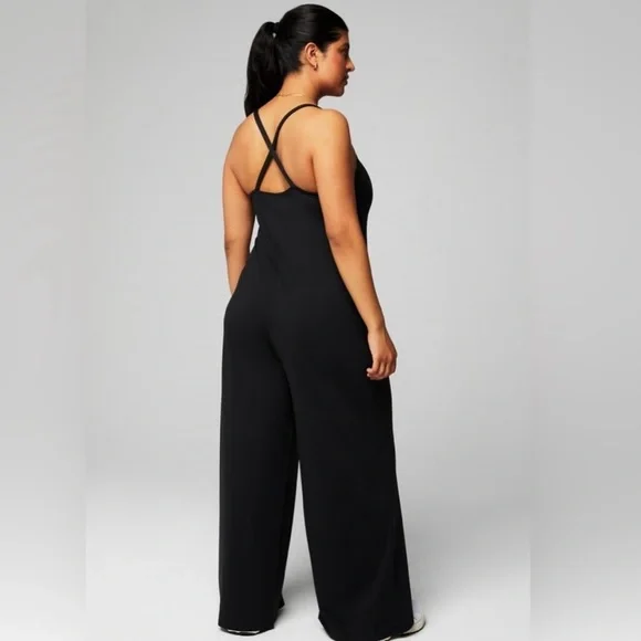 Fabletics Cloud Jersey Wide Leg Onesie in Black New with Tags Size Large - Picture 5 of 12
